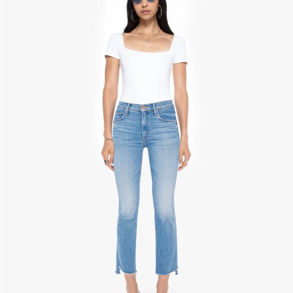 Mother Insider Step Crop Fray Jeans